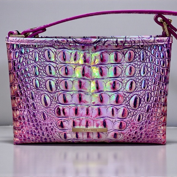 NWT Brahmin Leather Iridescent LORELEI Shoulder Bag, Purple Iris Melbourne - Picture 7 of 8